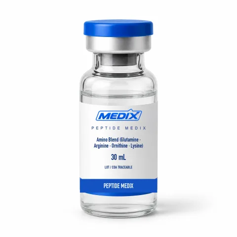 Amino Blend (Glutamin · Arginin · Ornithin · Lysin) Forschungspeptid 30 mL Vial – Peptide Medix EU