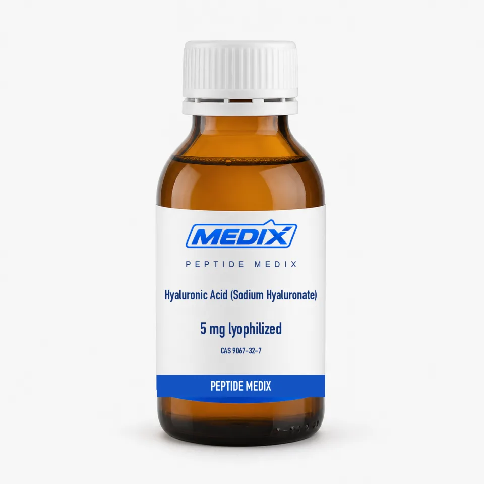Kwas hialuronowy (hialuronian sodu) 5 mg – związek badawczy Kwas hialuronowy (hialuronian sodu) związek badawczy 5 mg, preparat miejscowy – Peptide Medix EU
