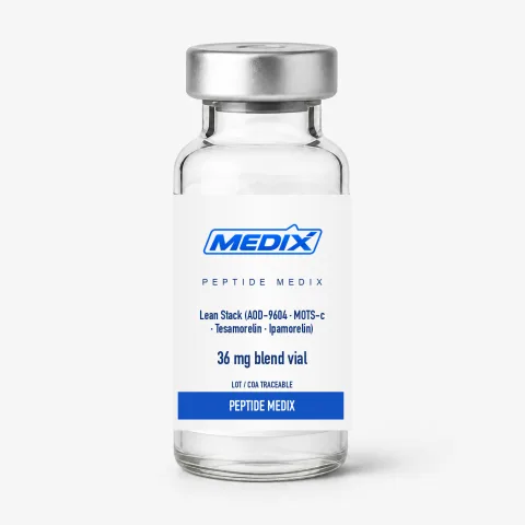Lean Stack (AOD-9604 · MOTS-c · Tesamorelin · Ipamorelin) Forschungspeptid-Mischung 36 mg Vial – Peptide Medix EU