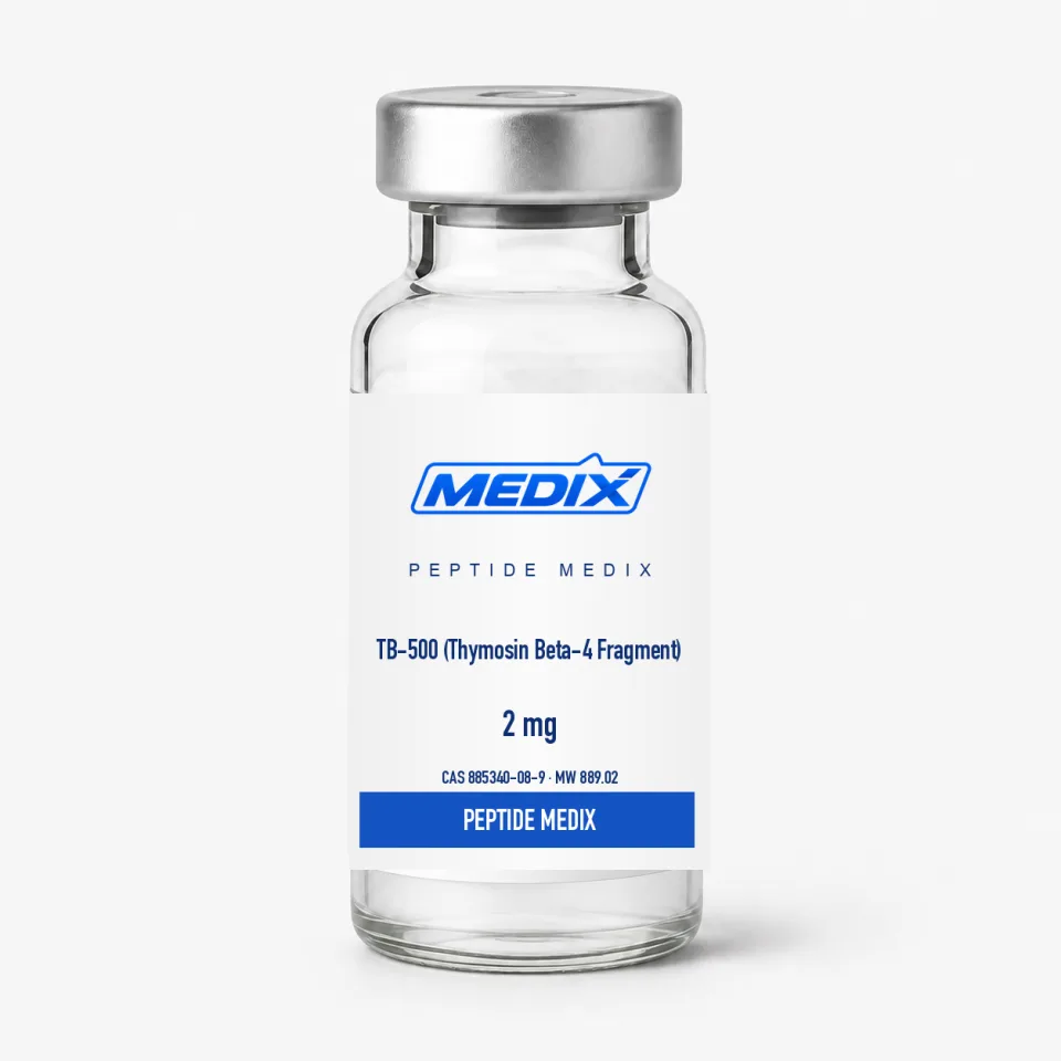 TB-500 (fragment tymozyny beta-4) 2 mg – peptyd badawczy TB-500 (fragment tymozyny beta-4) peptyd badawczy 2 mg, fiolka, liofilizowany proszek – Peptide Medix EU